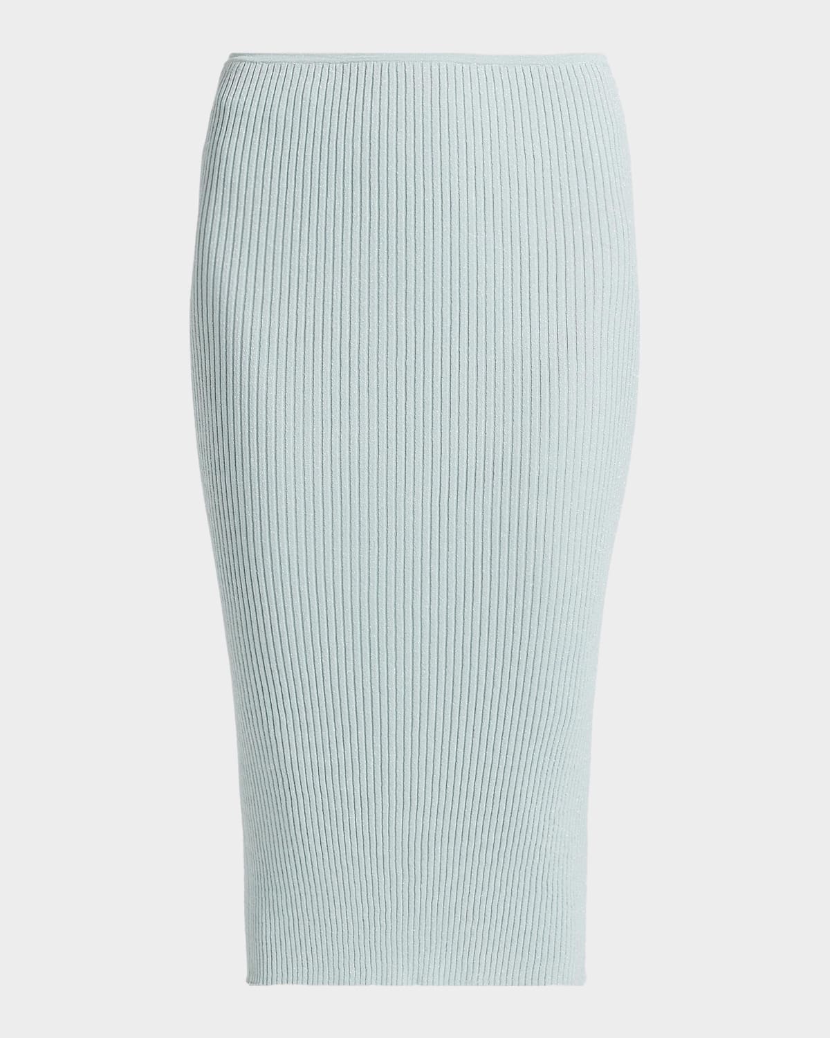 LESET Blake Rib-Knit Pencil Midi Skirt
