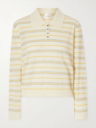 LESET James striped merino wool polo shirt