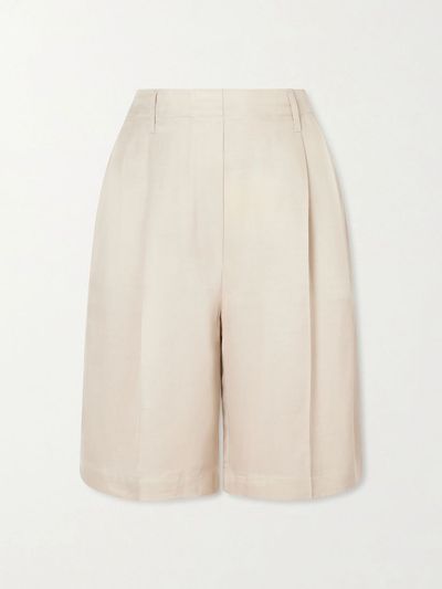 LESET Kim pleated woven shorts