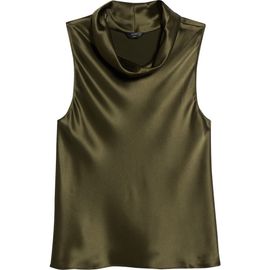 LESET LESET Barb Cowl Neck Sleeveless Satin Top