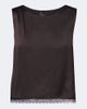 Leset Leset Barb lace-trimmed satin crop top - 1