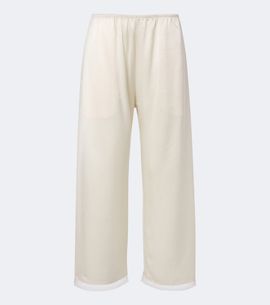 Leset Leset Barb lace-trimmed satin wide-leg pants