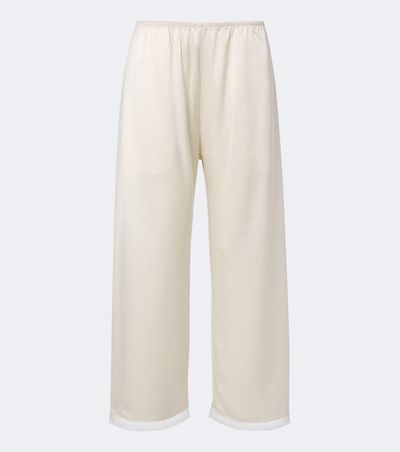 Leset Leset Barb lace-trimmed satin wide-leg pants