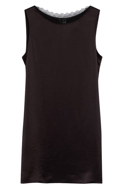 LESET LESET Barb Lace Detail Satin Minidress