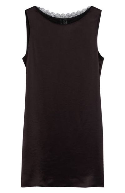 LESET LESET Barb Lace Detail Satin Minidress