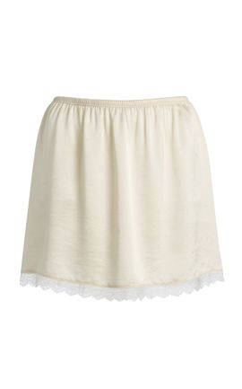 Leset Leset Barb LaceTrimmed Satin Mini Skirt