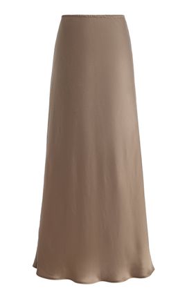 Leset Leset Barb Satin Maxi Skirt Taupe M