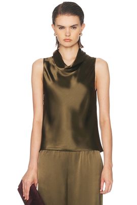 LESET LESET Barb Sleeveless Cowl Neck Blouse