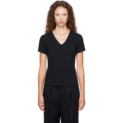 LESET LESET Black Margo V Neck T-shirt