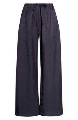 LESET LESET Daniel Wide Leg Linen Blend Drawstring Pants