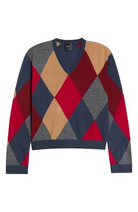 LESET LESET James Argyle V-Neck Sweater