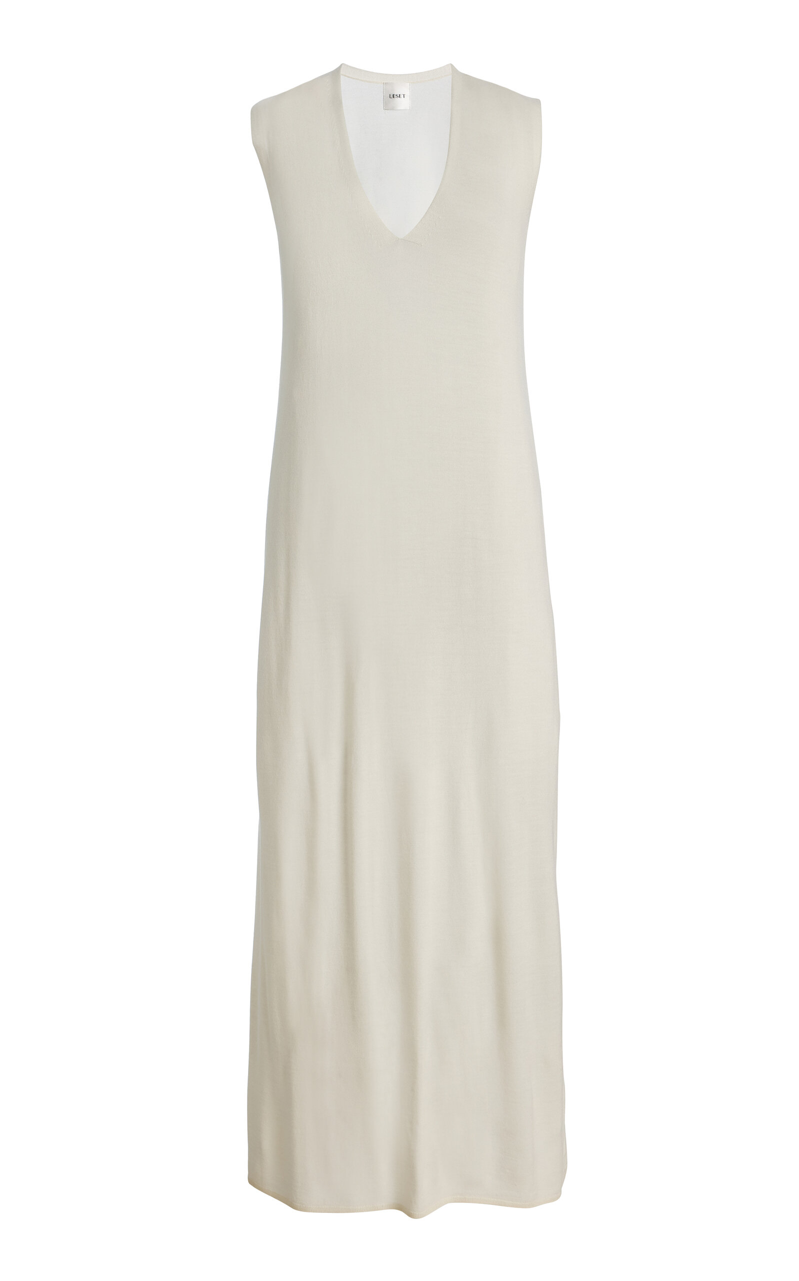 Leset Leset James VNeck Wool Maxi Dress
