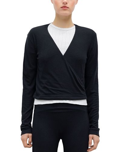 Leset Leset Lauren Crop Wrap Top