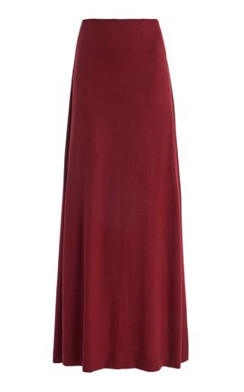 Leset Leset Lauren HighWaist Jersey Maxi Skirt Red S