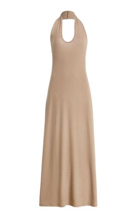 Leset Leset Lauren Jersey Maxi Halter Dress