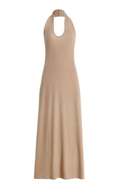 Leset Leset Lauren Jersey Maxi Halter Dress