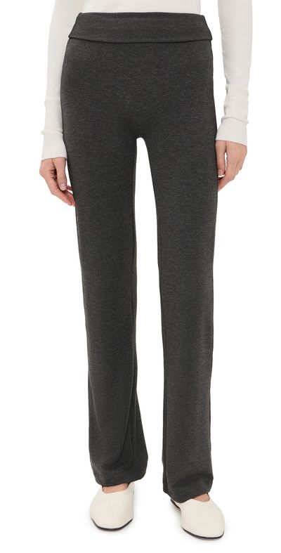 Leset Leset Lauren Straight Leg Pants Charcoal