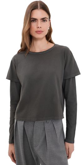 Leset Leset Margo Layered Long Sleeve Tee Slate