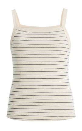 Leset Leset Nando SquareNeck Striped Cotton Tank Top