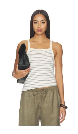 LESET LESET Nando Stripe Square Neck Tank