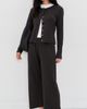 Leset Leset Pointelle Crop Wide Leg Pants Hickory Melange - 5