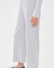 Leset Leset Pointelle Crop Wide Leg Pants Light Grey Melange - 4