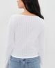 Leset Leset Pointelle Long Sleeve Bateau Top White - 3