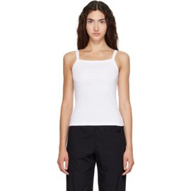LESET LESET White Nando Square Neck Tank Top