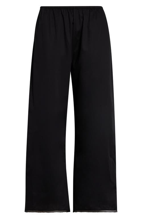 LESET LESET Yoko Lace Hem Crop Cotton Pants