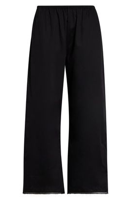 LESET LESET Yoko Lace Hem Crop Cotton Pants
