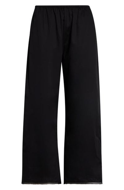 LESET LESET Yoko Lace Hem Crop Cotton Pants