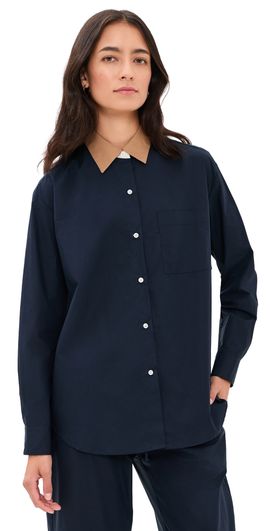 Leset Leset Yoshi Contrast Classic Button Down Shirt Midnight/Chalk/Camel