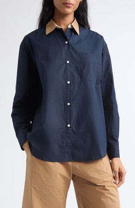 LESET LESET Yoshi Contrast Classic Button Front Shirt