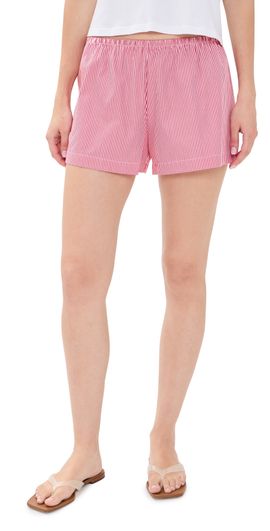 Leset Leset Yoshi Stripe Summer Shorts Cerise/White Stripe