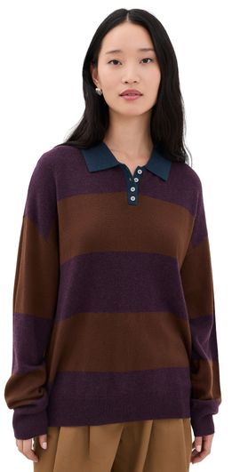 Leset Leset Zoe Rugby Polo Raisin/Bark/Indigo