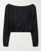 LESET Yoko cropped gathered cotton-poplin top - 1