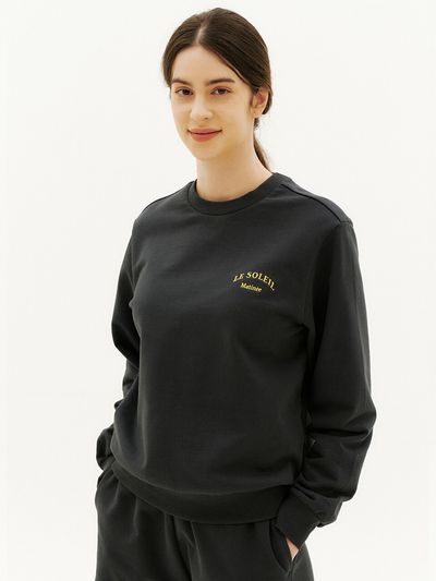 lesoleilmatinee Luster Back Cat Sweat Shirt (Charcoal)
