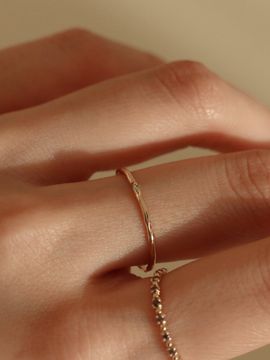 Less is more 14K Gold Cognac Diamond Rough Ring