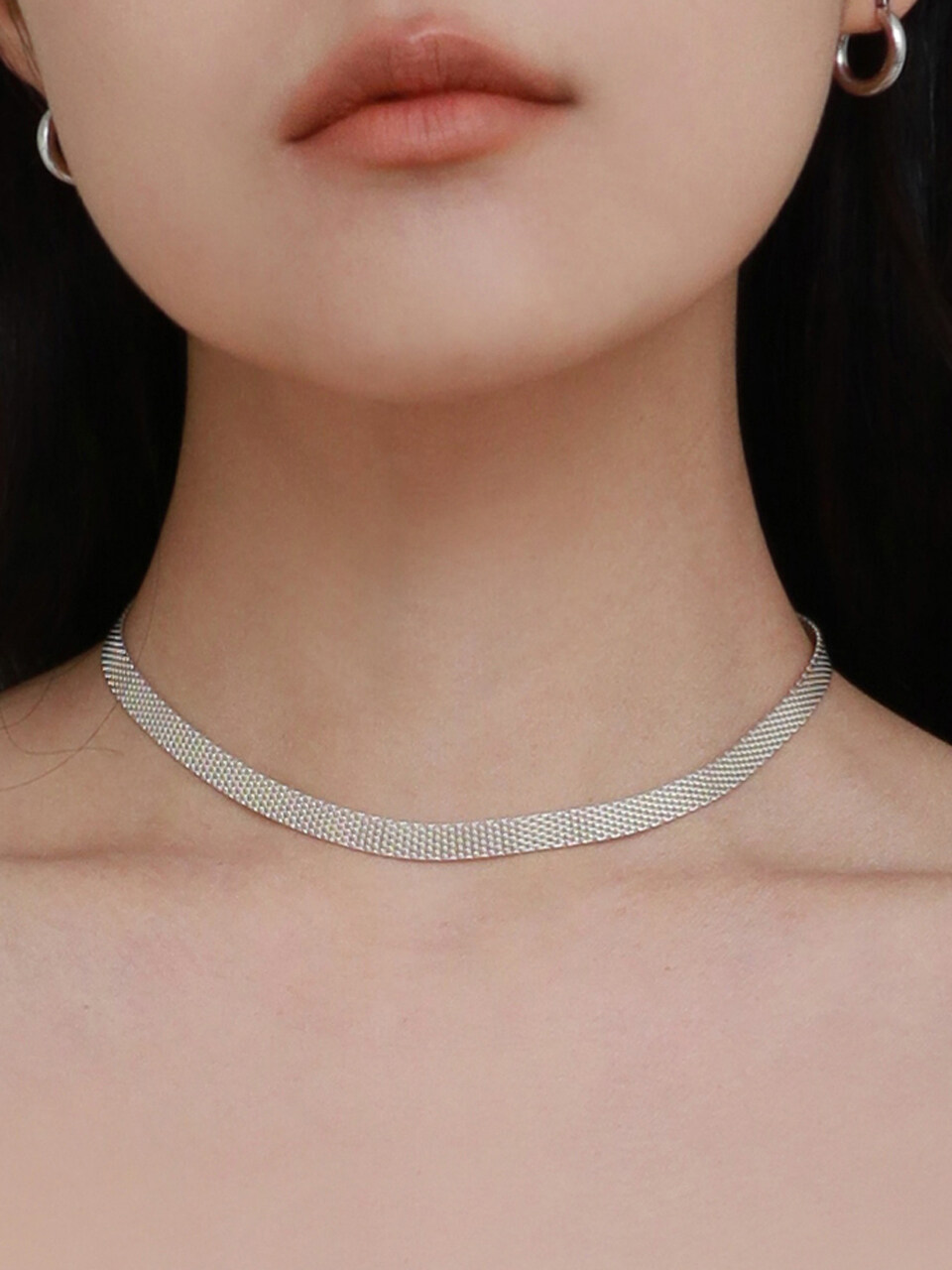 Less is more Silver Fabou Necklace