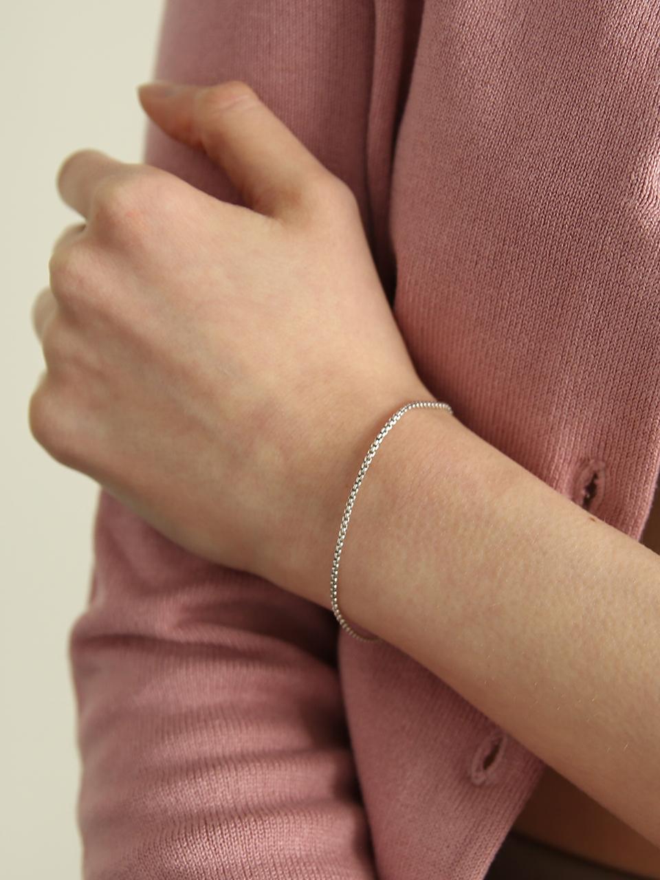 Less is more Silver Noun Bracelet