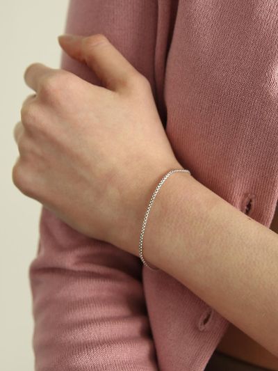 Less is more Silver Noun Bracelet