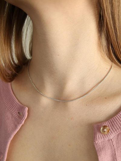Less is more Silver Noun Necklace