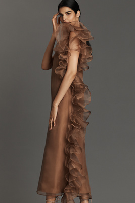 Let Me Be - Asymmetric Ruffle Midi Dress Let Me Be - Asymmetric Ruffle Midi Dress