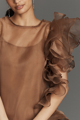 Let Me Be - Asymmetric Ruffle Midi Dress Let Me Be - Asymmetric Ruffle Midi Dress