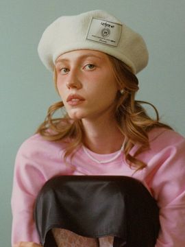 leterie LR LABEL KNIT BERET_WHITE