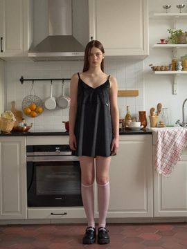 leterie Velvet Bustier Straight Fit Dress