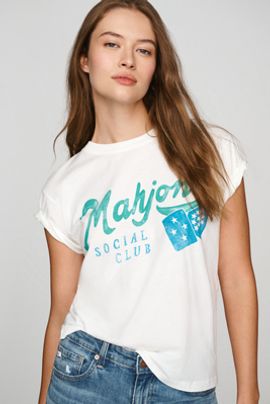 Letluv 100% Cotton Mahjong Graphic Tee