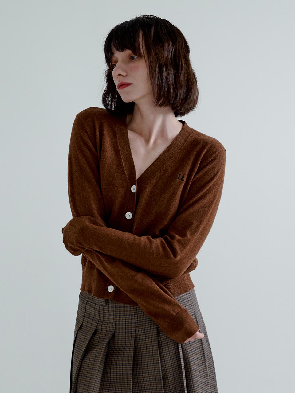 LETOILE 24 LETOILE LOGO V NECK CARDIGAN_2 COLOR