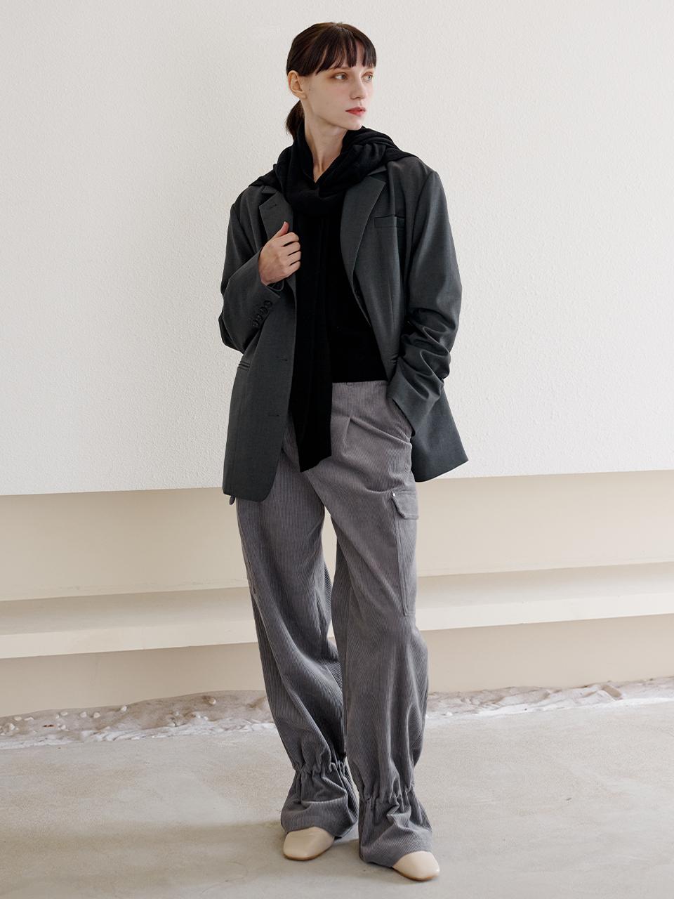 LETOILE ANKLE STRING CORDUROY CARGO PANTS (LEBWTPT5644)