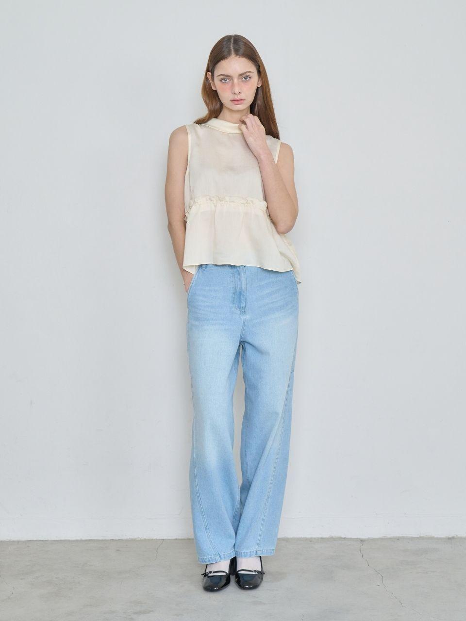 LETOILE CURVED DENIM PANTS (LECSMPT6114)